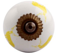 Yellow Standing Rein Deer Pattern Ceramic Cabinet Knob